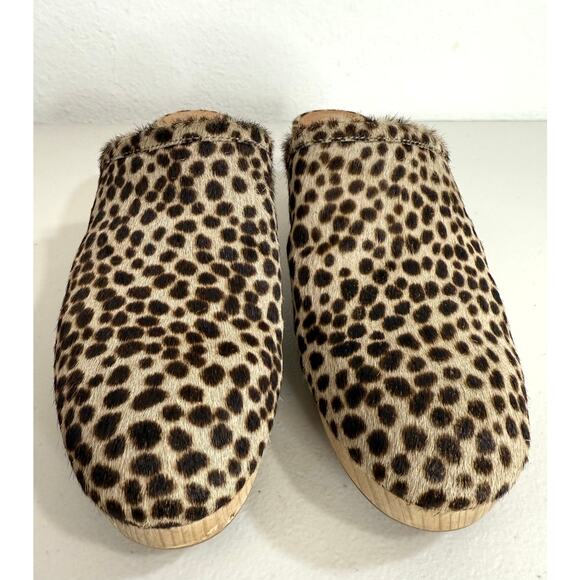 Madewell The Ruby Clog in Dotted Calf Hair Driftwood Grey Multi Women's Size 7 - Picture 8 of 12